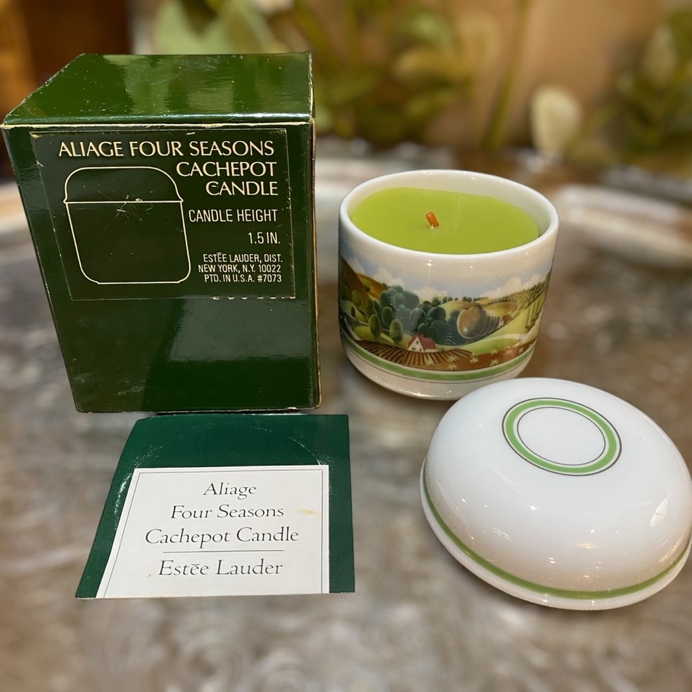 Vintage NIB Estee Lauder Aliage Four Seasons Cachepot Candle Rare New Unused